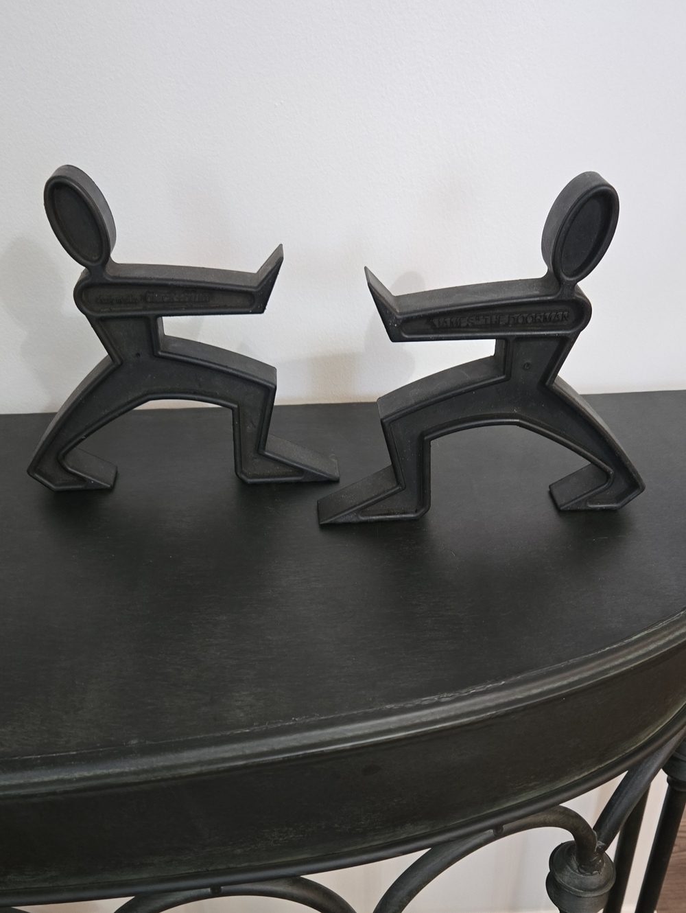 James The Doorman Black Modern Figure Doorstops - Home Art